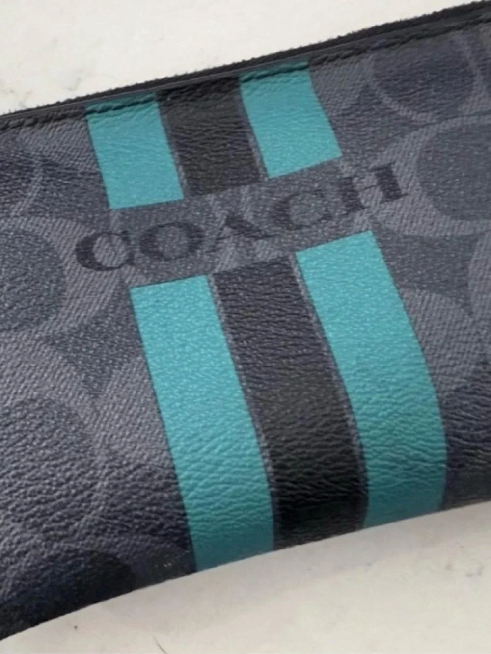 Coach Varisty Stripe Logo XL Wristlet